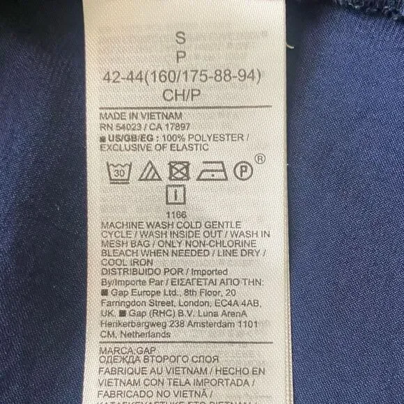 GAP Navy Smocked Bust Square Neck Long Sleeve Midi Dress - Picture 10 of 11